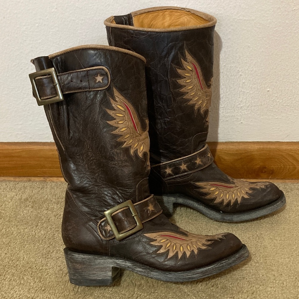Old Gringo Eagle Moto Boots NWOB 6.5